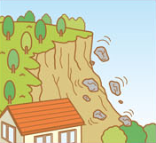 イラスト:急傾斜地の落石