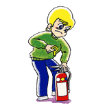 イラスト:消火器の使い方1