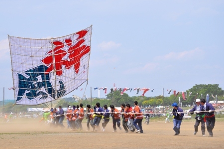 写真：空に舞う大凧