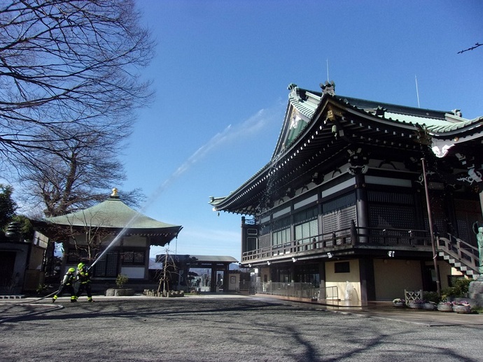 写真：放水訓練風景