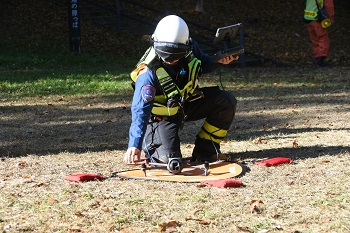 写真:ドローンを設置している様子